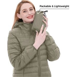 Wantdo Women’s Lightweight Packable Puffer Duck Down Jacket Brown Size Small
